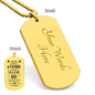 Special Person - Engraved Dog Tag Necklace - Happy Father's Day From Daughter