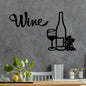 Wine Bottle Metal Wall Art Sign
