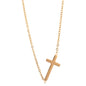 Falling in Love - 14K Gold Plated Cross Pendant Necklace