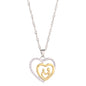 To My Daughter - Mother and Child Pave Heart Pendant Necklace