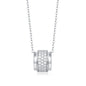 Sparkling Elegance: Girl Moissanite CZ Lucky Bead Tube Necklace in 925 Sterling Silver