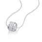Sparkling Elegance: Girl Moissanite CZ Lucky Bead Tube Necklace in 925 Sterling Silver