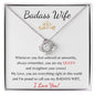 Badass Wife - Love Knot Necklace - White Card