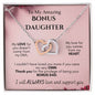To My Amazing Bonus Daughter -  From Dad - Interlocking Hearts Necklace - PopGifts