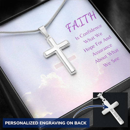 Faith is Confidence - Personalized Cross Necklace