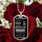 To My Husband - Old Lion - Dog Tag - Black