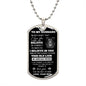 To My Husband - Old Lion - Dog Tag - Black