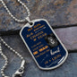 Heart of a Lion - My Son - Dog Tag - Blue/Gold Title