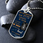 Heart of a Lion - My Husband - Dog Tag - Blue/Gold