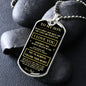 To My Son - Follow Your Heart - Dog Tag - Black/Gold