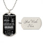 To My Husband - Old Lion - Dog Tag - Black