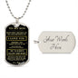To My Son - Follow Your Heart - Dog Tag - Black/Gold