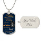 Heart of a Lion - My Son - Dog Tag - Blue/Gold Title