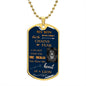 Heart of a Lion - My Son - Dog Tag - Blue/Gold Title