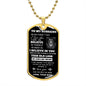 To My Husband - Old Lion - Dog Tag - Black