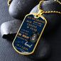 Heart of a Lion - My Husband - Dog Tag - Blue/Gold