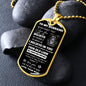 To My Husband - Old Lion - Dog Tag - Black