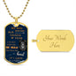 Heart of a Lion - My Son - Dog Tag - Blue/Gold Title