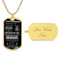 To My Husband - Old Lion - Dog Tag - Black