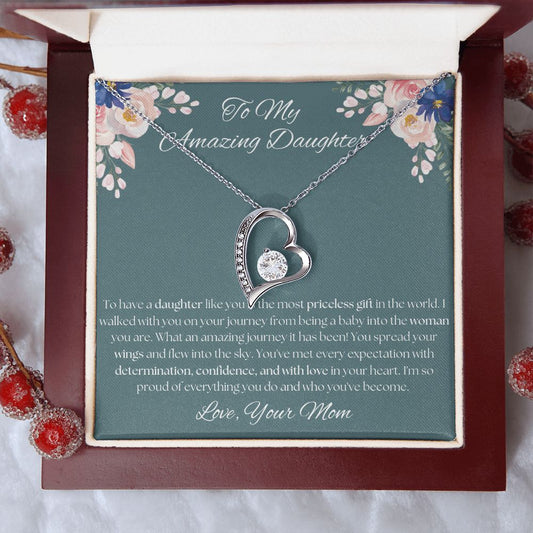 To My Amazing Daughter - From Mom - Forever Love Necklace