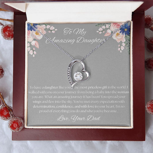 To My Amazing Daughter - From Dad - Forever Love Necklace