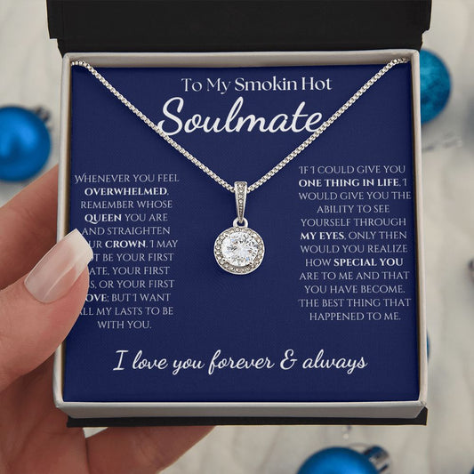 To My Smokin Hot Soulmate - Eternal Hope Necklace - Blue Card - PopGifts