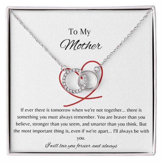 To My Mother - Perfect Pair Necklace - Red Heart/White Card