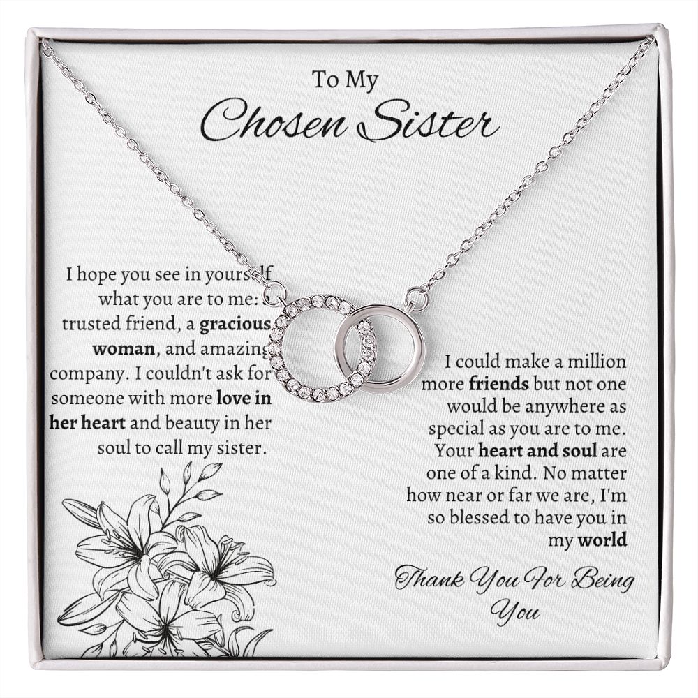To My Chosen Sister - Perfect Pair  Necklace - White