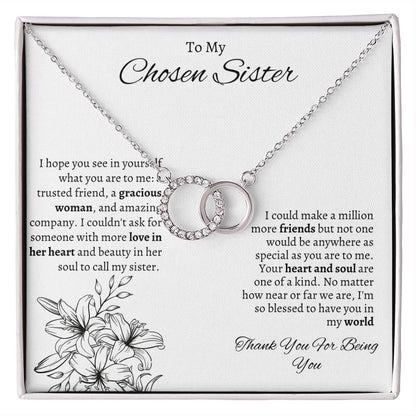 To My Chosen Sister - Perfect Pair  Necklace - White