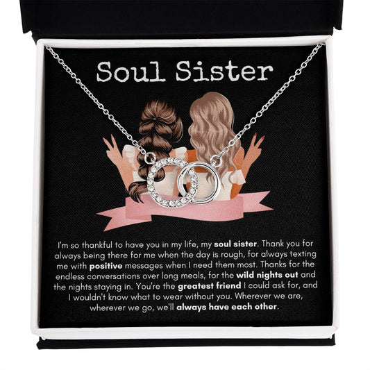 Soul Sister - Perfect Pair Necklace - Black Card/Pink Bow