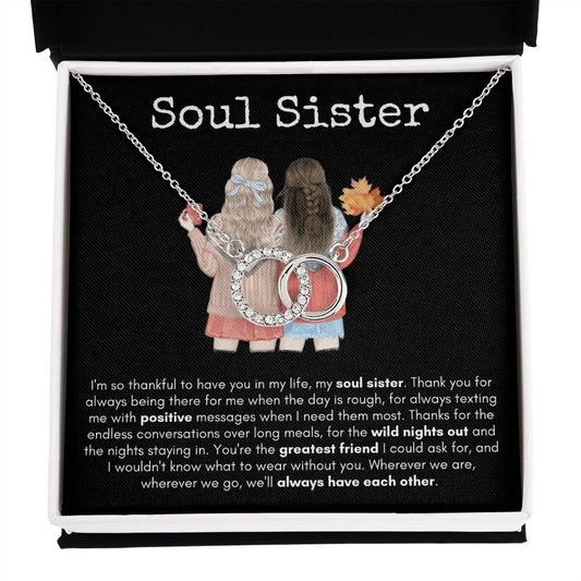Soul Sister - Perfect Pair Necklace - Black Card/Two Girls