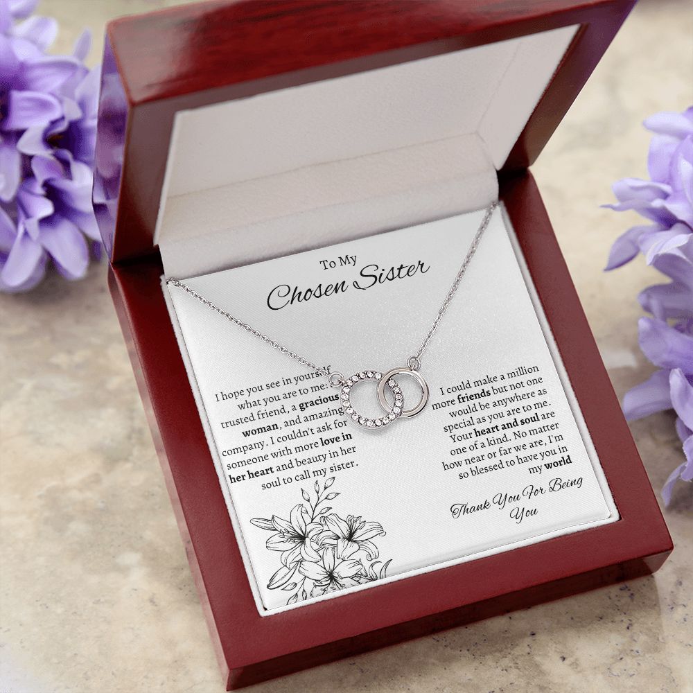 To My Chosen Sister - Perfect Pair  Necklace - White