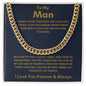 To My Man - Cuban Link Chain - Because of You - Blue Card