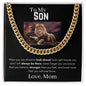 To My Son, From Mom - Cuban Link Chain - Lion & Child