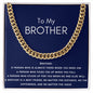 To My Brother - Cuban Link Chain - Always There - Blue Card