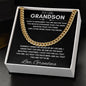 To My Grandson - Cuban Link Necklace - You Are Braver