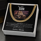 To My Son, From Mom - Cuban Link Chain - Lion & Child