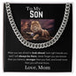 To My Son, From Mom - Cuban Link Chain - Lion & Child