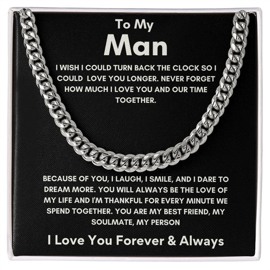 To My Man - Cuban Link Chain - Because of You - Black Card