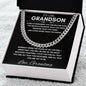 To My Grandson - Cuban Link Necklace - You Are Braver