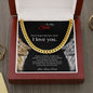 To My Son - Love Dad - Cuban Link Chain - Facing Lions