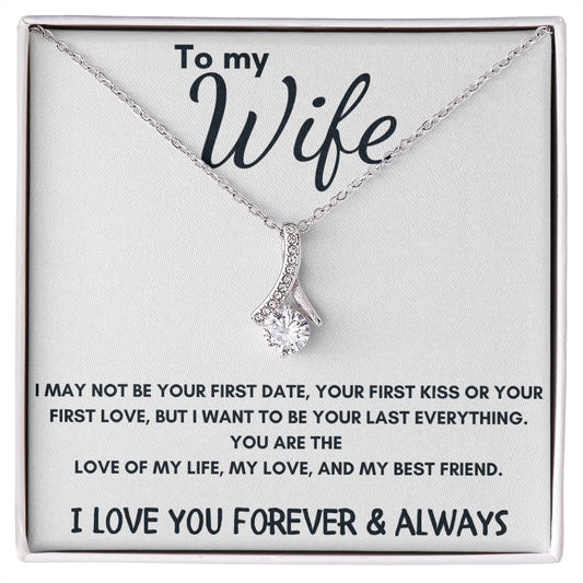 To Wife - Alluring Beauty Necklace - I Love You Forever - White Card