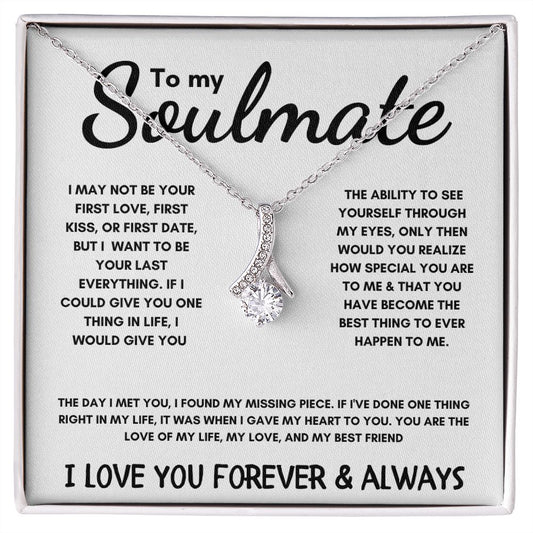 To My Soulmate - Alluring Beauty Necklace - The Day I Met You  - White Card