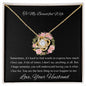 To My Beautiful Wife - Love Knot Necklace - Rose Wreath/Black Card