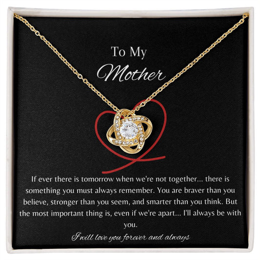 To My Mother - Perfect Pair Necklace - Red Heart/Black Card