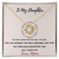 To My Daughter - Love Knot Necklace - Flower Wreath - PopGifts