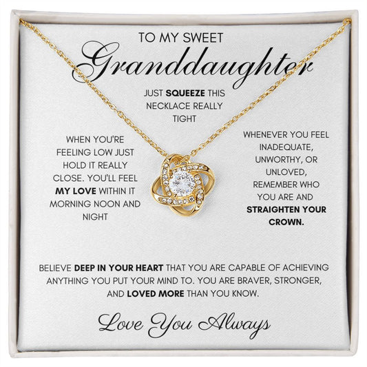 To My Granddaughter - Love Knot Necklace - Straighten Your Crown