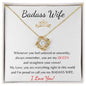Badass Wife - Love Knot Necklace - White Card