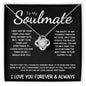 To My Soulmate - Love Knot Necklace - I Love You Forever - Black Card
