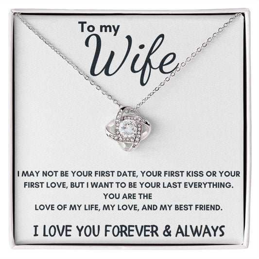 To Wife - Love Knot Necklace - I Love You Forever - White Card